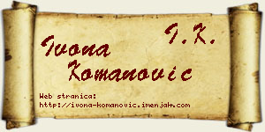 Ivona Komanović vizit kartica